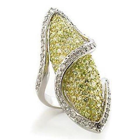 LOA579 - Brass Ring Gold+Rhodium Women AAA Grade CZ Apple Green color