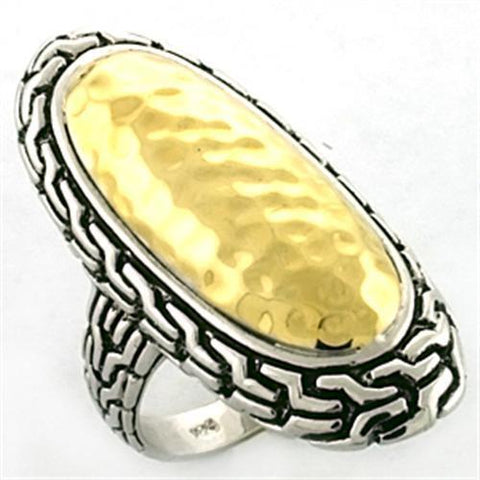 LOA652 - 925 Sterling Silver Ring Gold+Rhodium Women No Stone No Stone