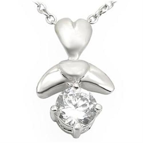LOA716 - Brass Pendant Matte Rhodium & Rhodium Women AAA Grade CZ Clear