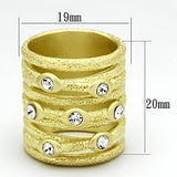 LOA833 - Brass Ring Matte Gold Women Top Grade Crystal Clear