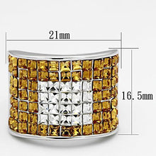 LOA839 - Brass Ring Rhodium Women Top Grade Crystal Topaz