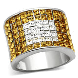 LOA839 - Brass Ring Rhodium Women Top Grade Crystal Topaz