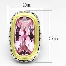 LOA841 - Brass Ring Reverse Two-Tone Women AAA Grade CZ Rose