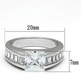 LOA843 - Brass Ring Rhodium Women AAA Grade CZ Clear