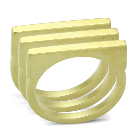 LOA851 - Brass Ring Matte Gold Women No Stone No Stone