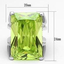 LOA854 - Brass Ring Rhodium Women AAA Grade CZ Apple Green color