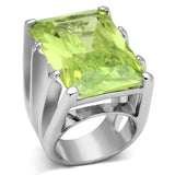 LOA854 - Brass Ring Rhodium Women AAA Grade CZ Apple Green color