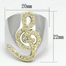 LOA857 - Brass Ring Reverse Two-Tone Women Top Grade Crystal Clear