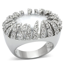 LOA858 - Brass Ring Rhodium Women AAA Grade CZ Clear