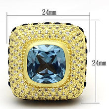LOA860 - Brass Ring Matte Gold Women Synthetic London Blue