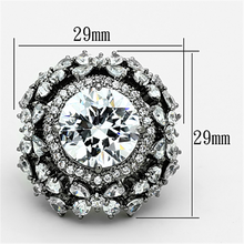 LOA874 - Brass Ring Ruthenium Women AAA Grade CZ Clear