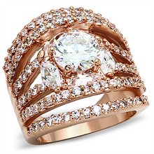 LOA879 - Brass Ring Rose Gold Women AAA Grade CZ Clear