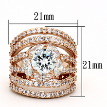 LOA879 - Brass Ring Rose Gold Women AAA Grade CZ Clear