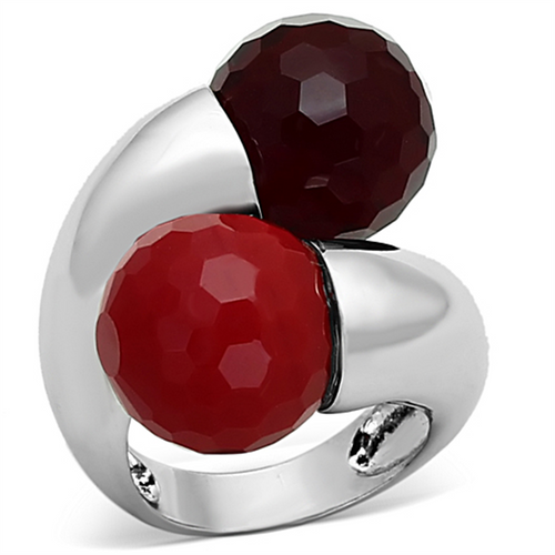 LOA903 - Brass Ring Rhodium Women Synthetic Multi Color
