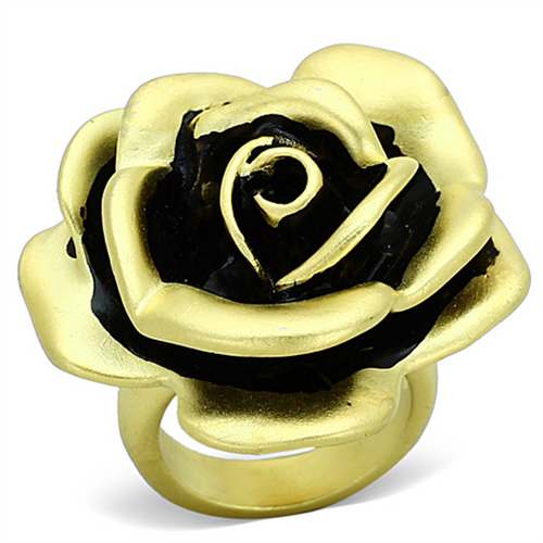 LOA930 - Brass Ring Matte Gold Women Epoxy Jet