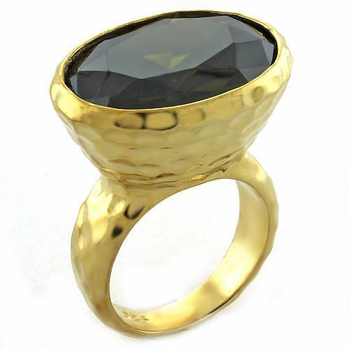 LOAS1011 - 925 Sterling Silver Ring Gold Women AAA Grade CZ Peridot