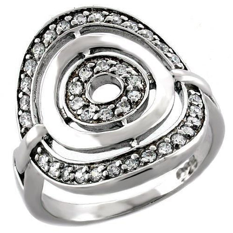 LOAS1018 - 925 Sterling Silver Ring Rhodium Women AAA Grade CZ Clear