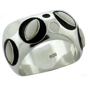 LOAS1085 - 925 Sterling Silver Ring Rhodium Women Semi-Precious White