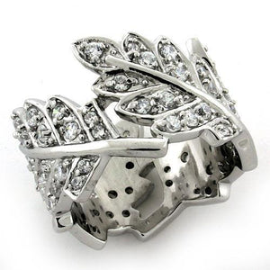 LOAS1098 - 925 Sterling Silver Ring Rhodium Women AAA Grade CZ Clear