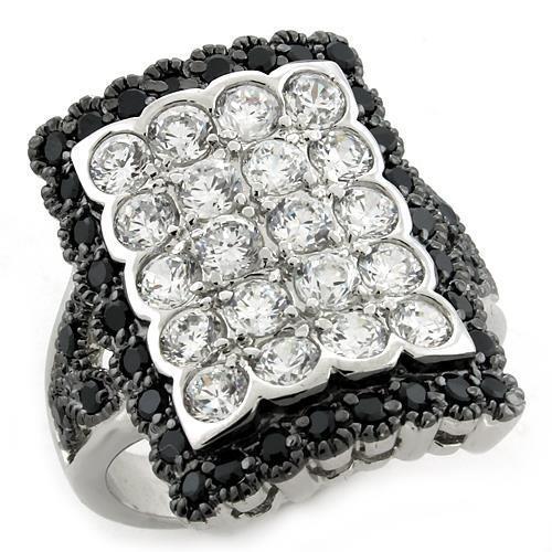 LOAS1106 - 925 Sterling Silver Ring Special Color Women AAA Grade CZ Multi Color