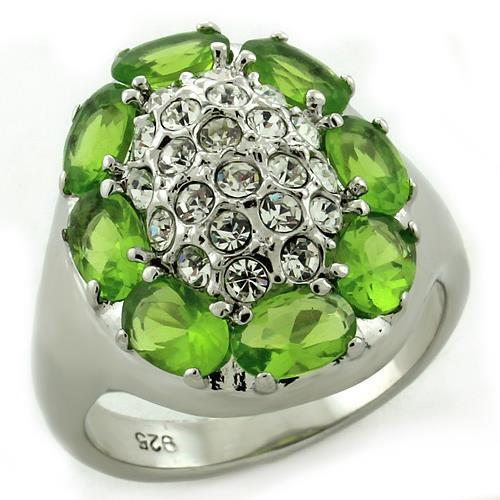 LOAS1153 - 925 Sterling Silver Ring High-Polished Women AAA Grade CZ Clear