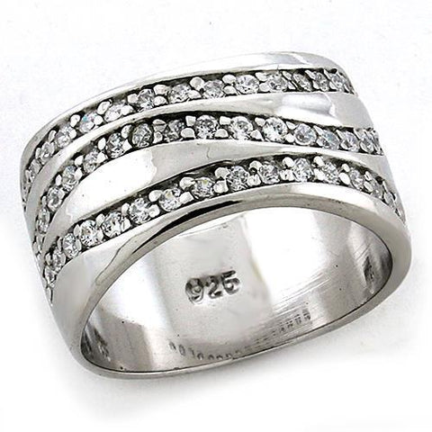 LOAS1178 - 925 Sterling Silver Ring Rhodium Women AAA Grade CZ Clear