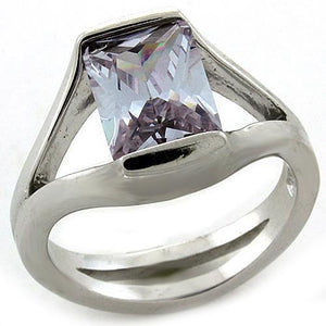 LOAS1185 - 925 Sterling Silver Ring Rhodium Women AAA Grade CZ Amethyst