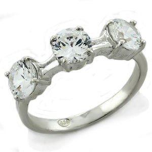 LOAS1189 - 925 Sterling Silver Ring High-Polished Women AAA Grade CZ Clear