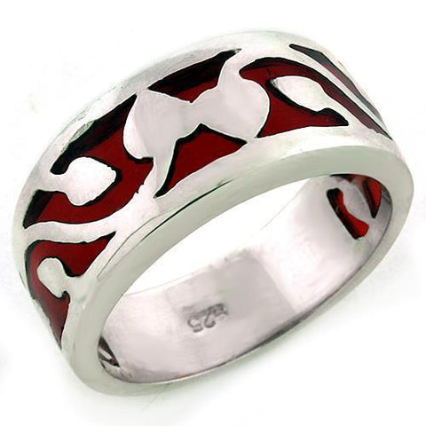 LOAS1201 - 925 Sterling Silver Ring High-Polished Women No Stone No Stone