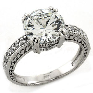 LOAS1223 - 925 Sterling Silver Ring Rhodium Women AAA Grade CZ Clear