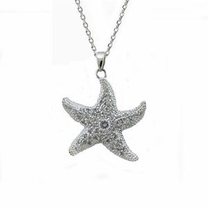 LOAS1325 - 925 Sterling Silver Chain Pendant High-Polished Women AAA Grade CZ Clear