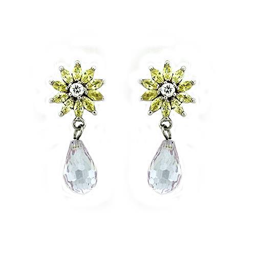 LOAS1332 - 925 Sterling Silver Earrings Rhodium Women AAA Grade CZ Multi Color