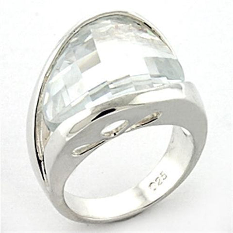 LOAS776 - 925 Sterling Silver Ring Rhodium Women AAA Grade CZ Clear