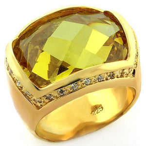 LOAS819 - 925 Sterling Silver Ring Gold Women AAA Grade CZ Topaz