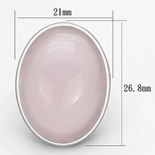 LOAS865 - 925 Sterling Silver Ring Rhodium Women Precious Stone Light Rose