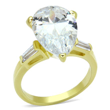 LOAS867 - 925 Sterling Silver Ring Gold Women AAA Grade CZ Clear