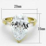LOAS867 - 925 Sterling Silver Ring Gold Women AAA Grade CZ Clear