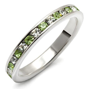 LOAS912 - 925 Sterling Silver Ring High-Polished Women Top Grade Crystal Peridot
