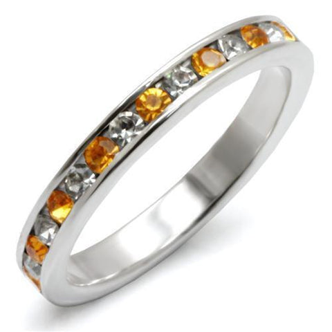 LOAS914 - 925 Sterling Silver Ring High-Polished Women Top Grade Crystal Topaz