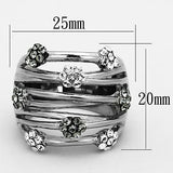 LOATK1372 - Stainless Steel Ring High polished (no plating) Women Epoxy Jet