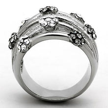 LOATK1372 - High polished (no plating) Stainless Steel Ring with Epoxy  in Jet
