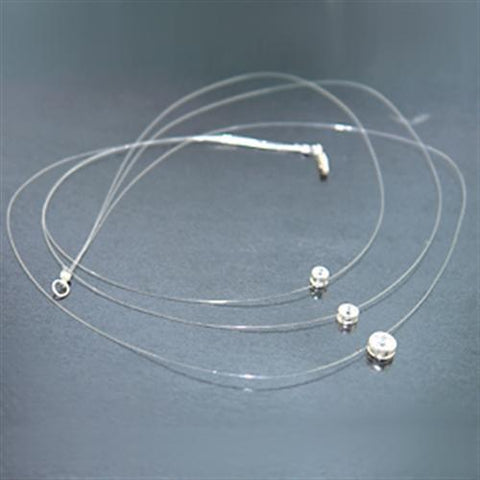 LOS002 - 925 Sterling Silver Necklace Silver Women AAA Grade CZ Clear