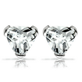 LOS048 - 925 Sterling Silver Earrings Rhodium Women AAA Grade CZ Clear