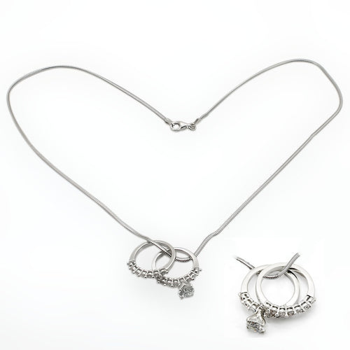 LOS144 - 925 Sterling Silver Pendant Rhodium Women AAA Grade CZ Clear