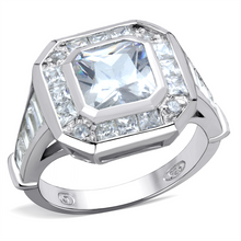 LOS267 - 925 Sterling Silver Ring Rhodium Women AAA Grade CZ Clear