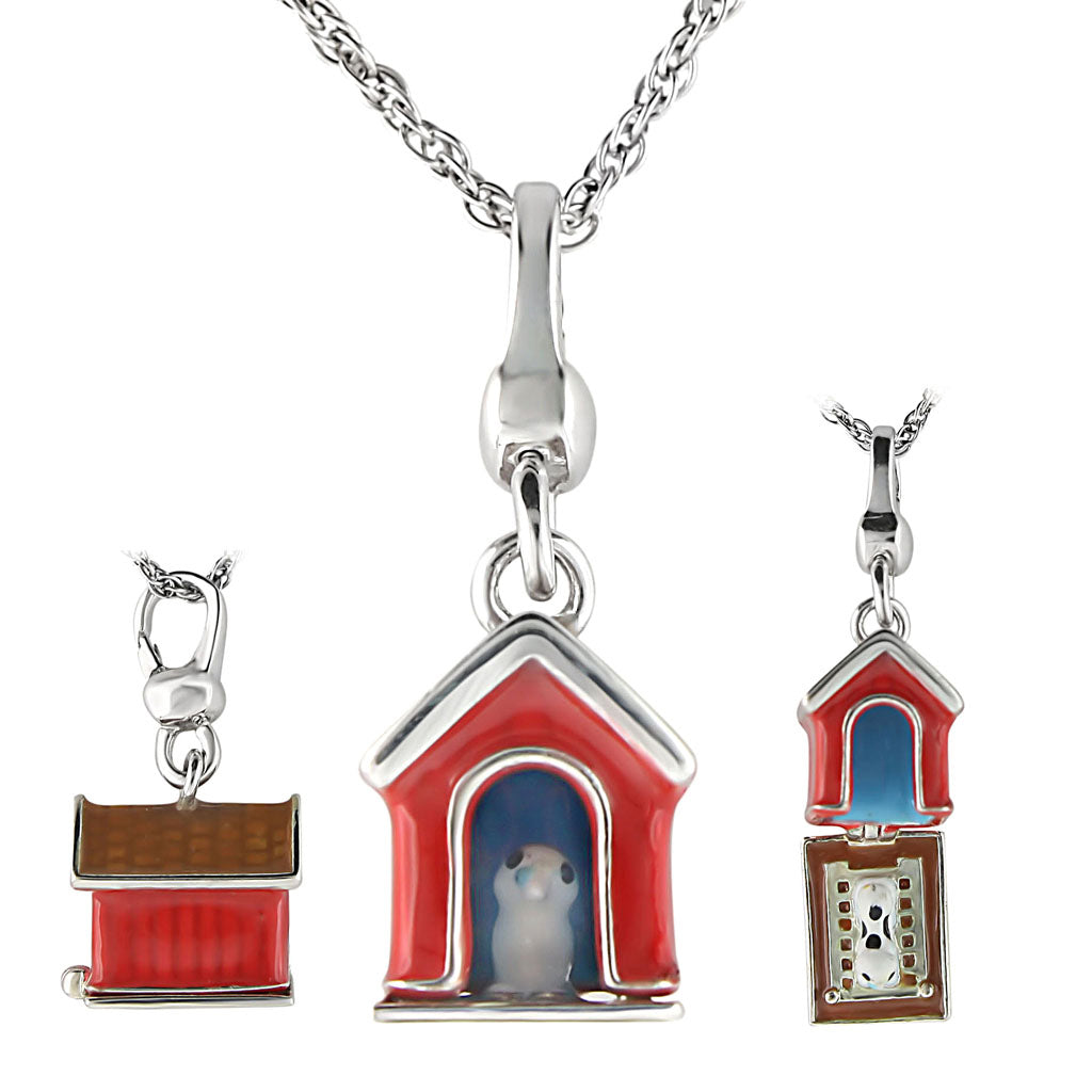 LOS419 - 925 Sterling Silver Chain Pendant Silver Women No Stone No Stone