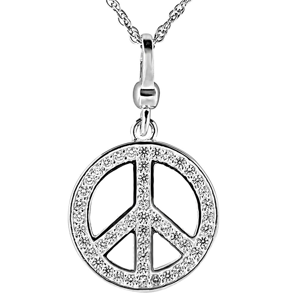 LOS420 - 925 Sterling Silver Chain Pendant Silver Women AAA Grade CZ Clear