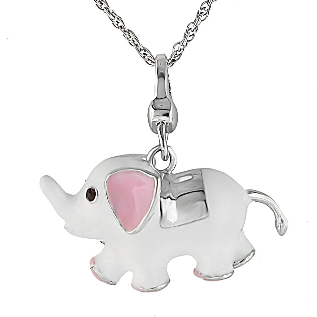 LOS421 - 925 Sterling Silver Chain Pendant Silver Women Top Grade Crystal Siam
