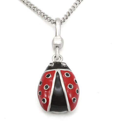 LOS438 - 925 Sterling Silver Chain Pendant Silver Women Top Grade Crystal Black Diamond