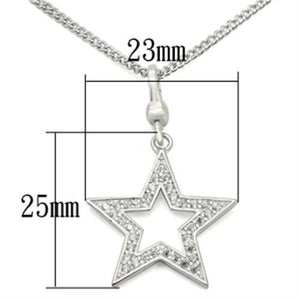 LOS441 - 925 Sterling Silver Chain Pendant Silver Women AAA Grade CZ Clear